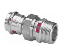Union 3 pièces électrozingué femelle Ø 35 à sertir fileté mâle 33/42 VIEGA