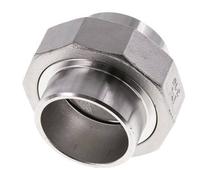 Union Connecteur droit 48.3mm Extrémité à souder Acier inoxydable Joint plat PTFE 16bar (224.8psi)