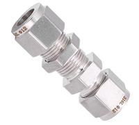 Union de cloison à double virole, ignifuge sans soudure Raccord à compression à double virole Résistance à haute pression pour conduites d'huile pour conduites de gaz pour conduites d'eau(1/2)