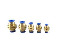Union De Cloison PM Push For Connecter Des Raccords Droits Pneumatiques | Raccords Pneumatiques À Cloison PM, Connexion Rapide Par Poussée, 5 Pièces, Tubes OD 4-12mm(PM-10)
