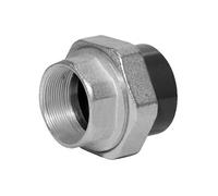 Union PVC pression fer-pvc droit FF 50x60 63 fonte galvavec pvc