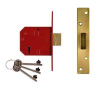UNION - Serrure Mortaise 5 Contacts BS 2134E Fini Laiton Satiné