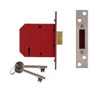 UNION - Serrure mortaise 5 pênes finition chrome satiné 77.5mm