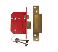 UNION Strongbolt 2200S BS 5 Levier Mortaise Sashlock Satin Laiton 81mm Boite
