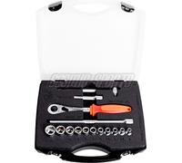 Unior 188BI6P15-US Jeu de douilles 1/4" en boîte plastique, red