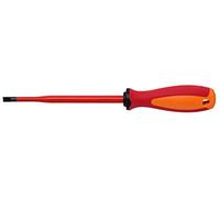 Unior 604 VDETBI Tournevis d'électricien slim avec 3 et manche bi-matière pour vis à tête fendue, 1,0 x 5,5 x 125 mm