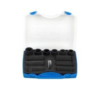 UNIOR 612508 - Juego de 12 vasos y accesorios de impacto de 1/2" en caja de plástico de 17 a 24 mm serie 231/4PB3