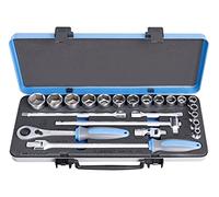 UNIOR 615180 - Juego de 22 vasos y accesorios de 1/2" 6 caras en caja metálica de 5/16" a 1.1/4" serie 190BI6P22IN