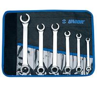 UNIOR 615467 - Juego de 6 llaves estrella abiertas en bolsa enrollable de 8 a 24 mm serie 183/2CT