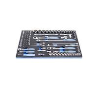 UNIOR 621389 - Juego de 96 llaves de vaso y accesorios 1/4", 3/8" y 1/2" en bandeja SOS96 serie 964/30SOS