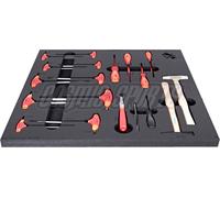 Unior SET1-2600D-US Jeu d'outils, 22 pièces, module SOS large, 562x570mm, red