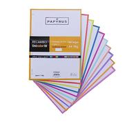 Unipapel 53392499. Papyrus Recharge de 160 feuilles A4, 10 bandes de couleur, quadrillage 5 x 5, 90 g, couleur unie 10