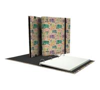 Unipapel - Classeur 4 anneaux écologique A4, avec planificateur et recharge 100 feuilles recy s 90 g quadrillées 5 x 5, bandes de couleur, Uninature Design India, FSC Recycled 100%, Carpebook