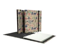 Unipapel - Classeur 4 anneaux écologique A4, avec planificateur et recharge 100 feuilles recy s 90 g, quadrillées 5 x 5, bandes de couleur, Uninature Design Alaska, FSC Recycled 100%, Carpebook