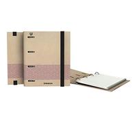 Unipapel - Classeur 4 anneaux écologique A5, avec recharge 90 feuilles recy s 90 g, quadrillées 5 x 5, bandes de couleur, Uninature Concept violet, certifié FSC, carpebook