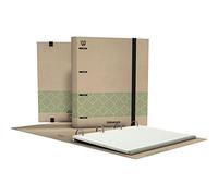 Unipapel | Classeur 4 anneaux écologiques A4 | Comprend 100 feuilles recy s 90 g | Grilles 5 x 5 | Bandes de couleurs | Uninature Concept Verde | Certifié FSC | Carpebook