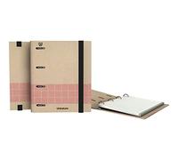 Unipapel | Classeur à 4 anneaux écologique A5| Comprend 90 feuilles recy s 90 g | Quadrillé 5 x 5 | Bandes de couleur | Uninature Concept Rosa | Certifié FSC | Carpebook