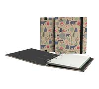 Unipapel - Classeur écologique A5 avec recharge 90 feuilles recy s 90 g, quadrillage 5 x 5, bandes de couleur, Uninature Design Alaska, FSC Recycled 100%, Carpebook