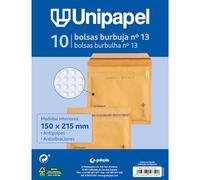 Unipapel Lot de 10 enveloppes rembourrées en kraft avec papier bulle intérieur, 150 x 215 mm, fermeture autocollante, parfaites pour des envois sûrs et protégés, certifiées FSC