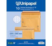 Unipapel Lot de 10 enveloppes rembourrées en kraft avec papier bulle intérieur, 220 x 265 mm, fermeture autocollante, parfaites pour des envois sûrs et protégés, certifiées FSC