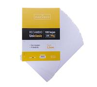 Unipapel Lot de 4 feuilles de papier de rechange Pauta 2,5 mm, 90 g, avec marbre, 4 trous, papier, multicolore, A4