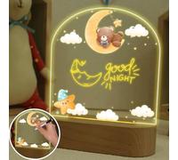uniqicon Veilleuse Enfant, Veilleuse Bébé Maternité, Veilleuse Ours, Veilleuse Nuage Bebe, Lumière Led Pour Enfant Chambre Cadeau, Cadeaux Naissance Bebe Fille Garçon