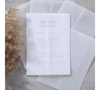 UNIQOOO Lot de 70 vestes en vélin pour invitations de 12,7 x 17,8 cm, papier vélin élégant pré-plié, enveloppes de mariage en vélin givré 115 g/m², enveloppes en vélin