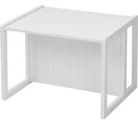 Uniqoos® : Banc et table pour enfants réversibles – 2 hauteurs d'assise : 18 / 27,5 cm, en MDF laqué blanc, style rustique, dimensions : 44 x 61 x 44 cm, poids maximal supporté : 40 kg, à partir de 9 