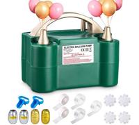 Uniqoos® Pompe à air électrique 600W – Double mode (automatique et semi-automatique), portable avec accessoires complets, gonfle 2 ballons en 3 secondes, idéale pour les fêtes et événements