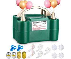 Uniqoos® Pompe à air électrique 600W – Double mode (automatique et semi-automatique), portable avec accessoires complets, gonfle 2 ballons en 3 secondes, idéale pour les fêtes et événements