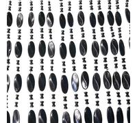 Uniqoos® Rideau anti-moustiques 90x220 cm, noir – Rideau en perles en 100% PVC, moustiquaire pour porte avec système de fixation, résistant aux UV, lavable