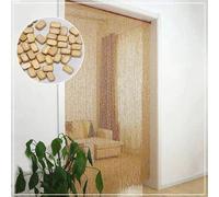 Uniqoos® Rideau de perles en bambou fait à la main, 100x200 cm – Rideau pour porte/fenêtre, offrant intimité et protection contre les insectes, avec 60 à 140 brins et une barre de support en aluminium