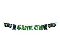 Unique 25206 - Mini Kit de Bannière de Ballon Lettre "Game On" avec Découpes pour Contrôleur de Jeu - Fête d'Anniversaire de Joueur - 1 Pièce (Lot de 1)
