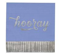 Unique 26282 - Serviettes en Papier Estampées en Aluminium - 16,5 cm - Fête Argentée et Lumineuse - 16 Pièces (Lot de 1)