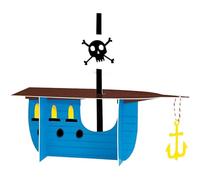 Unique-3D Ship Centerpiece-1 Pc Centre de Table Bateau Pirate | Bleu | 1 pièce, 78418, Multicolore