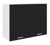 UNIQUE Armoire suspendue,Commode Meuble haut de cuisine Noir 80x31x60 cm Aggloméré 87253