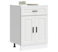 UNIQUE Buffet Haut Cuisine, Meuble de Rangement,Armoire de cuisine Porto blanc - bois d'ingénierie FR2025 57594