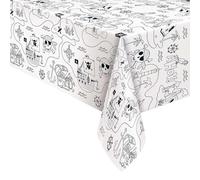 Unique Coloring Paper Rectangular Table Cover | 1 Pc. Nappe rectangulaire en papier de coloriage Pirate Party | 1 pièce, Motif imprimé, 78413, Noir, 54 x 84 inch