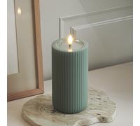 Unique LED Bougie rainurée D 8 x 15 cm Vert sauge Salvie Grøn