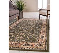 Unique Loom Kashan Collection Traditional Floral Overall Pattern with Border Red Runner Rug (3' x 10')