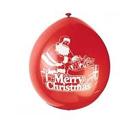Unique Party 204,0999.2 - Lot de 10 ballons de Noël en latex Motif Père Noël