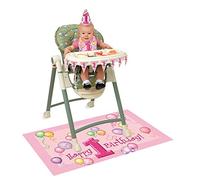 Unique Party 23907-Kit de Décoration de Chaise Haute 1er Anniversaire, 23907, Rose