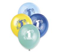 Unique Party - 23955 - Paquet de 8 Ballons en Latex - 1er Anniversaire - Bleu - 30 Cm