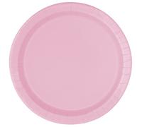 Unique Party - 30879 - Paquet de 16 Assiettes en Carton - 21,9 cm Rose Pastel