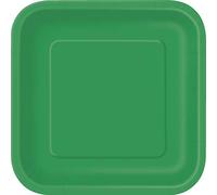 Unique Party - 31871 - Paquet de 14 Assiettes en Carton - 22.2 cm - Vert Émeraude