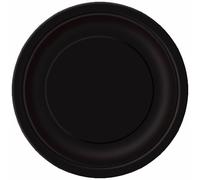 Unique Party - 32080 - Paquet de 16 Assiettes en Carton - 21,9 cm - Noir