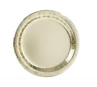 Unique Party 32295 - Assiettes en Carton - 23 cm - Couleur Or Métallique - Paquet de 8
