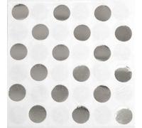 Unique Party 32301 - Serviettes en Papier - 12,5 cm - Motif à Pois Argent Métallique - Paquet de 16