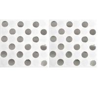 Unique Party 32301 - Serviettes en Papier - 12,5 cm - Motif à Pois Argent Métallique - Paquet de 16 (Lot de 2)