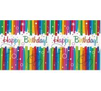 Unique Party - 49561 - Paquet de 16 Serviettes en Papier - Anniversaire Nœuds Arc-en-Ciel - 13 cm